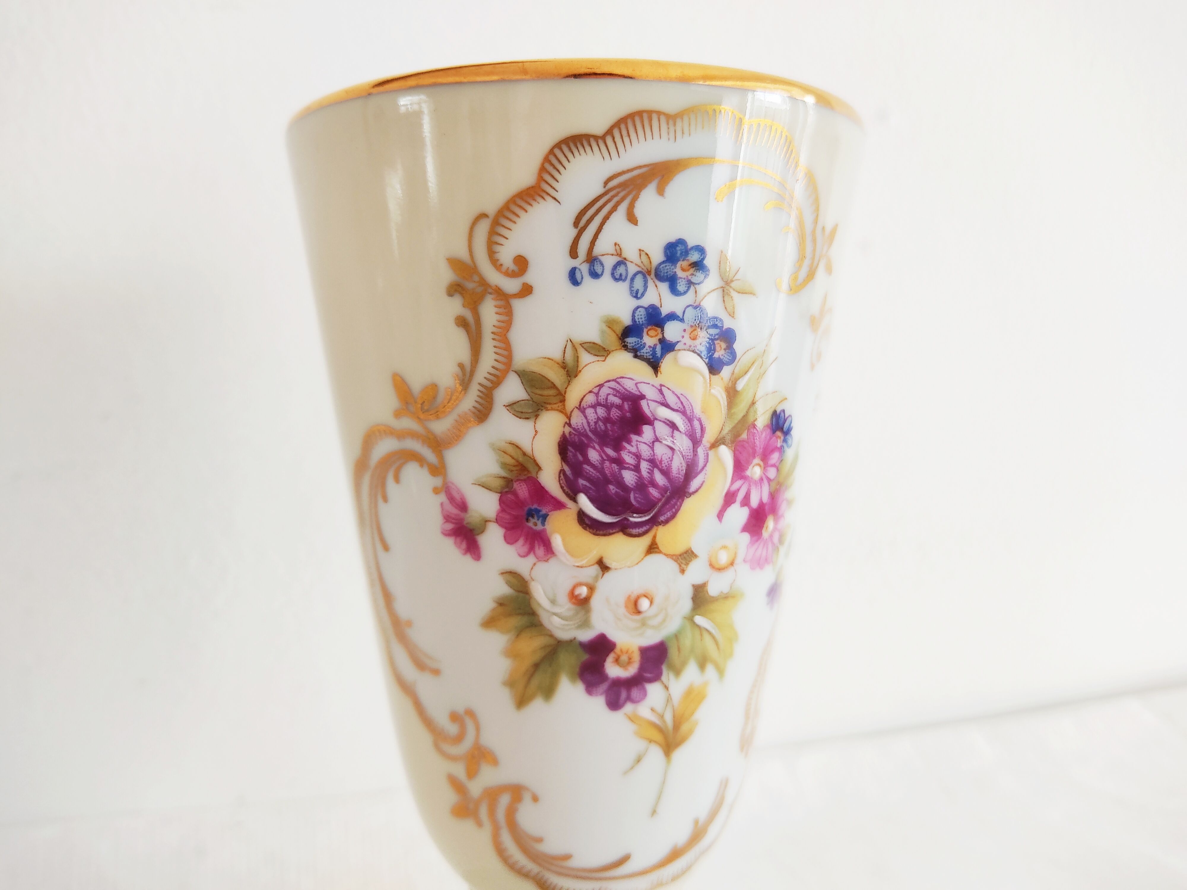 Limoges porcelain cone vase