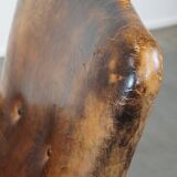 Fauteuil unique en cuir de mouton ancien