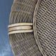 Vintage organic rattan armchair and round coffee table set, 1980s-1990s