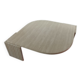 Large travertine coffee table drop shape