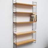 1960s wall unit in ash with 5 shelves, Nisse Strinning