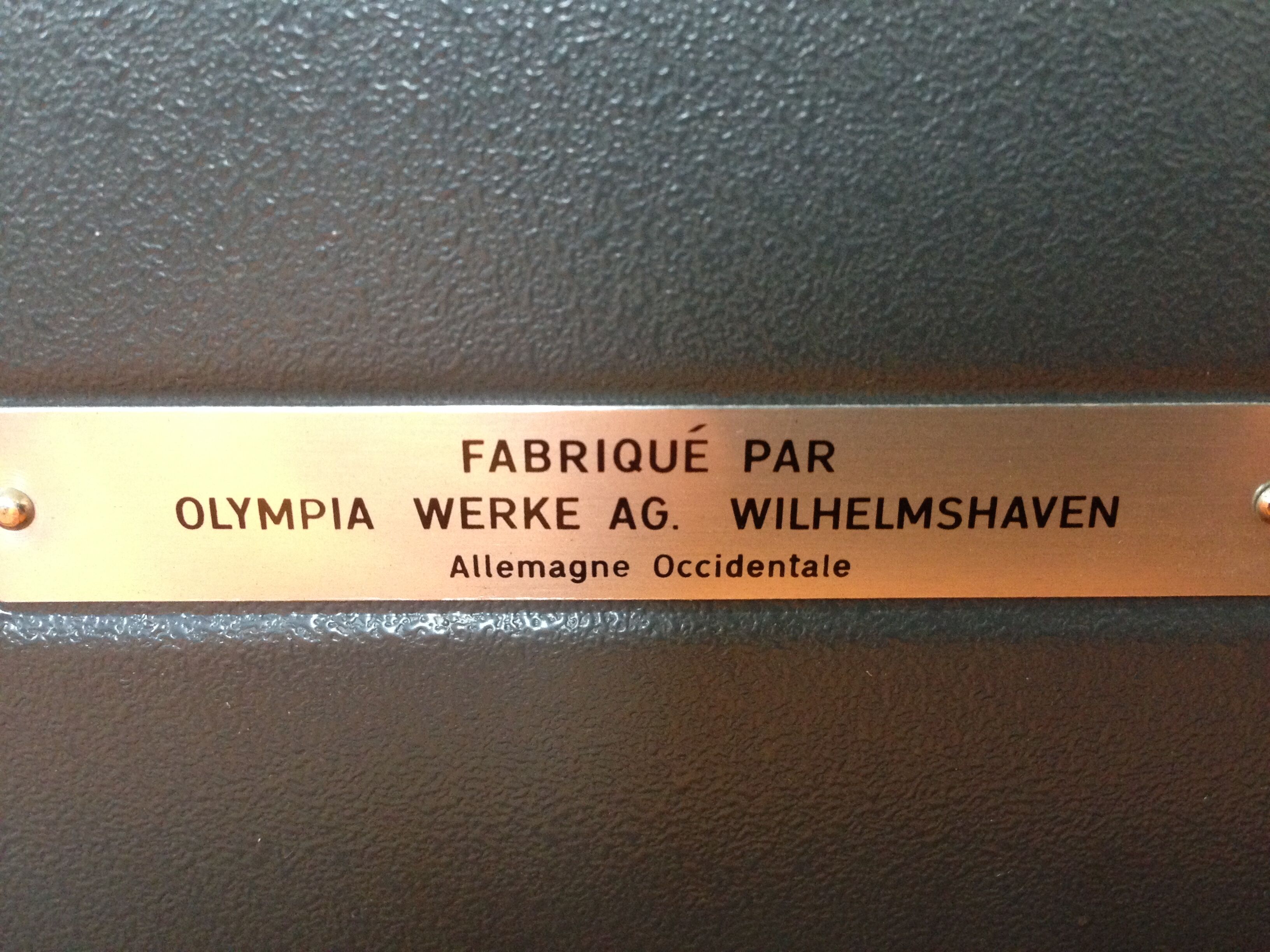 Typewriter olympia sm9 and leather briefcase