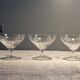 3 Coupes à Champagne anciennes en Cristal Gravé de grandes Marguerites Vill