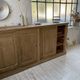 Large row of solid oak loom sliding doors