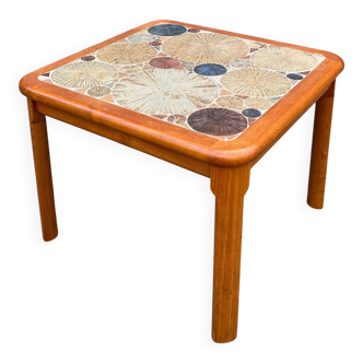 Coffee table teak tiles by Tue Poulsen for Haslev