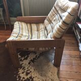 Lounge armchair in light oak by Ingve Ekstrom Sweden circa 1970