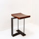 Vintage wooden and metal stool in the style of the "T" model by Pierre Chareau.