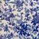 Octagonal blue dessert plate from the late 19th century in earthenware.