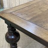 Oak monastery table with turned legs from the 1930s