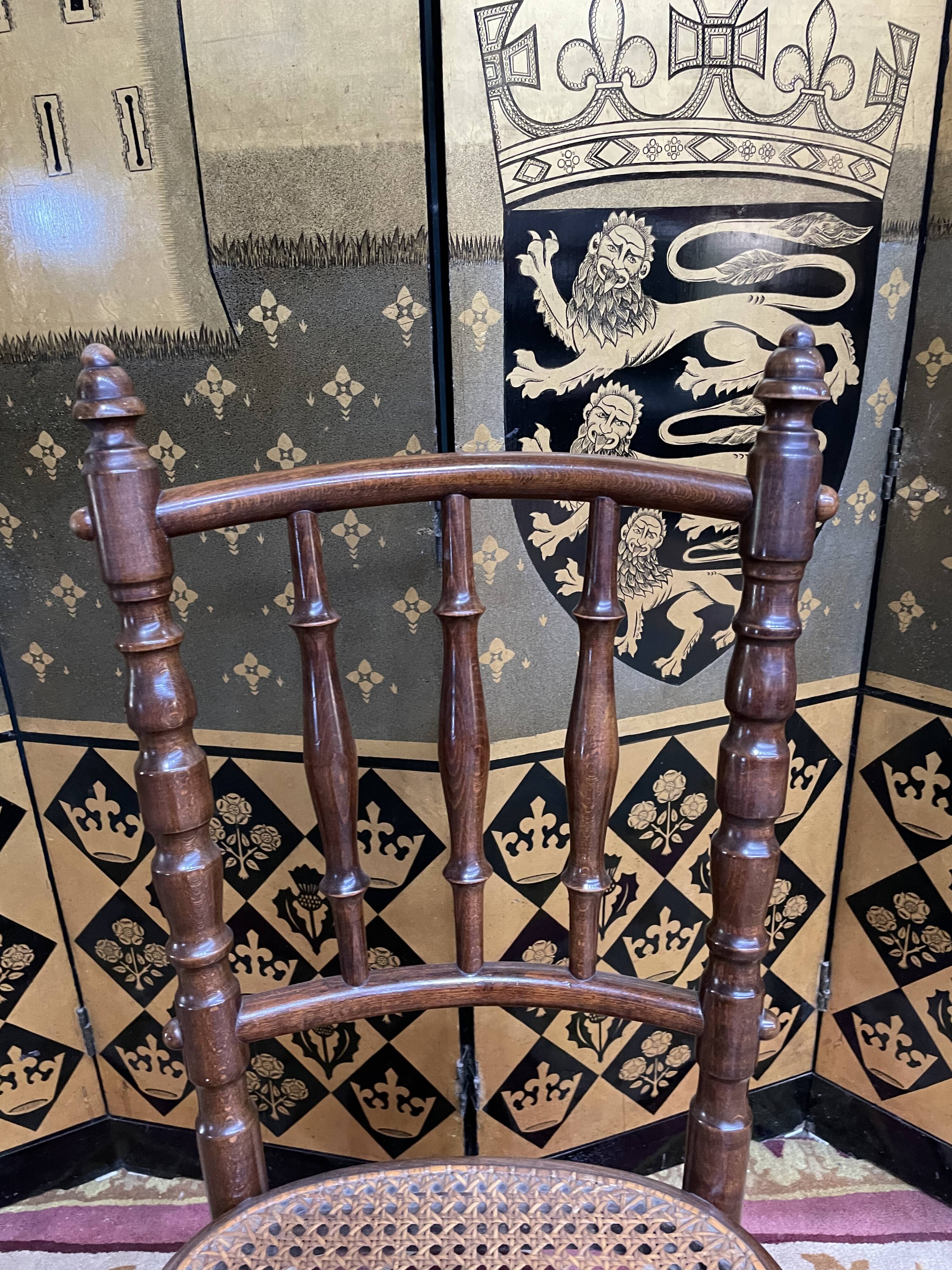 Suite of 8 bistro chairs in cannage FISCHEL