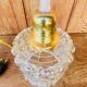 Globe hanging lamp in vintage bubbled molded glass