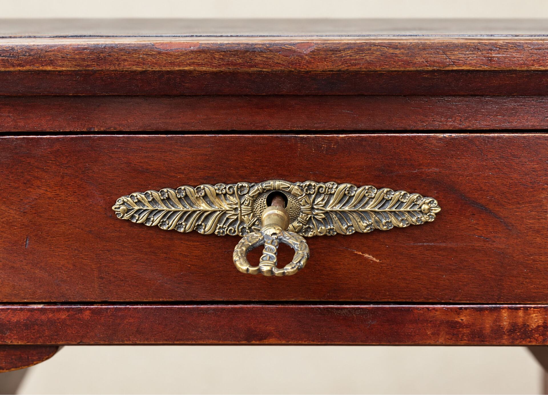 Empire style flat desk in mahogany