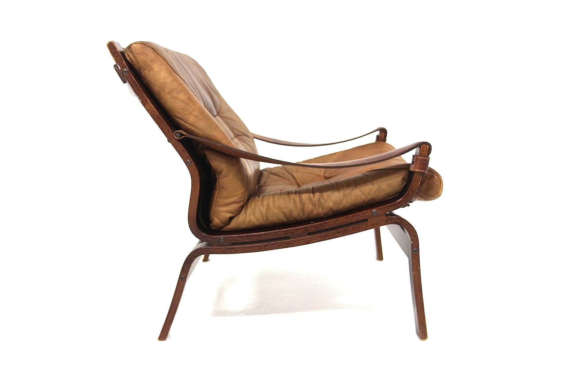 Scandinavian leather armchair, Norway, 1960