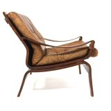 Scandinavian leather armchair, Norway, 1960