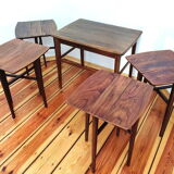 Set of five side tables, czechoslovakia, 1960s