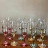 Colorful champagne flutes
