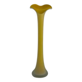Vase vintage en pâte de verre jaune