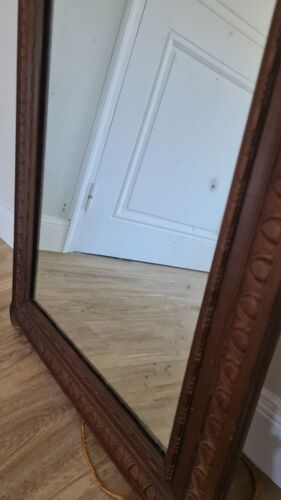 Cadre avec miroir au mercure bois marron 72 X 58cm