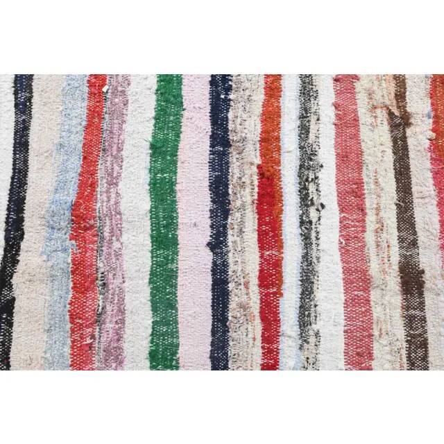 Vintage Turkish Oushak Handmade Cotton Pink Wool Kilim Runner Rug 136x291