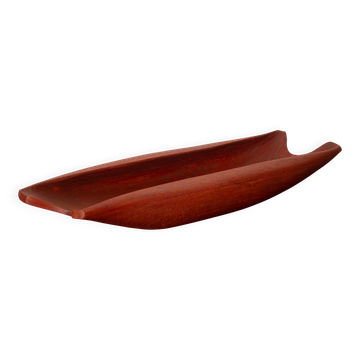 Plateau de service sculpté de manière organique en teck, Danemark des années 1950