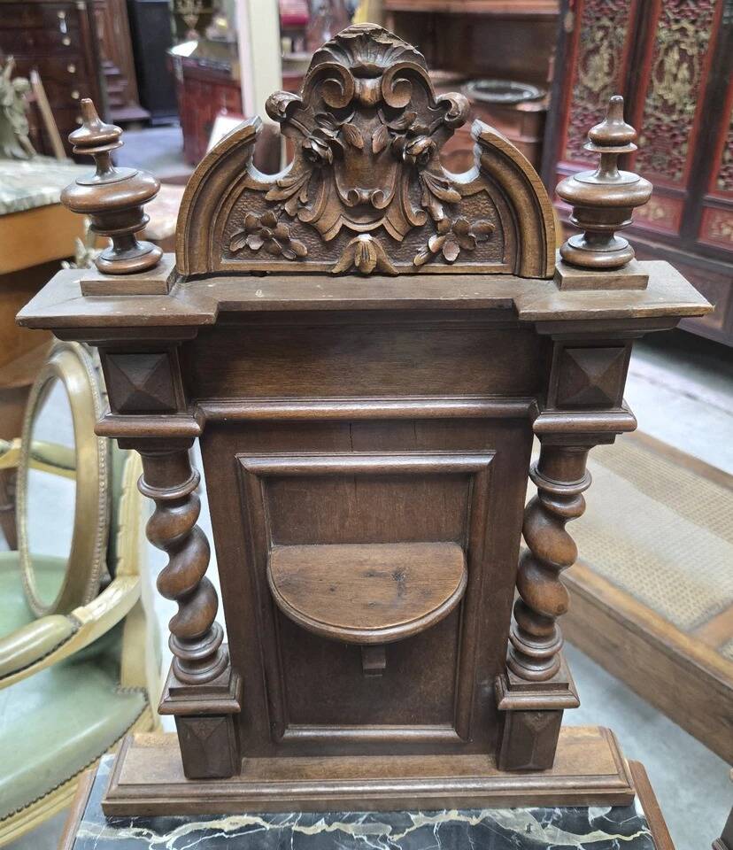 Pair of small side tables or bedside tables from the Napoléon III period, in walnut.