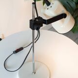 Desk lamp from the 70s and 80s, chrome and white lacquered metal