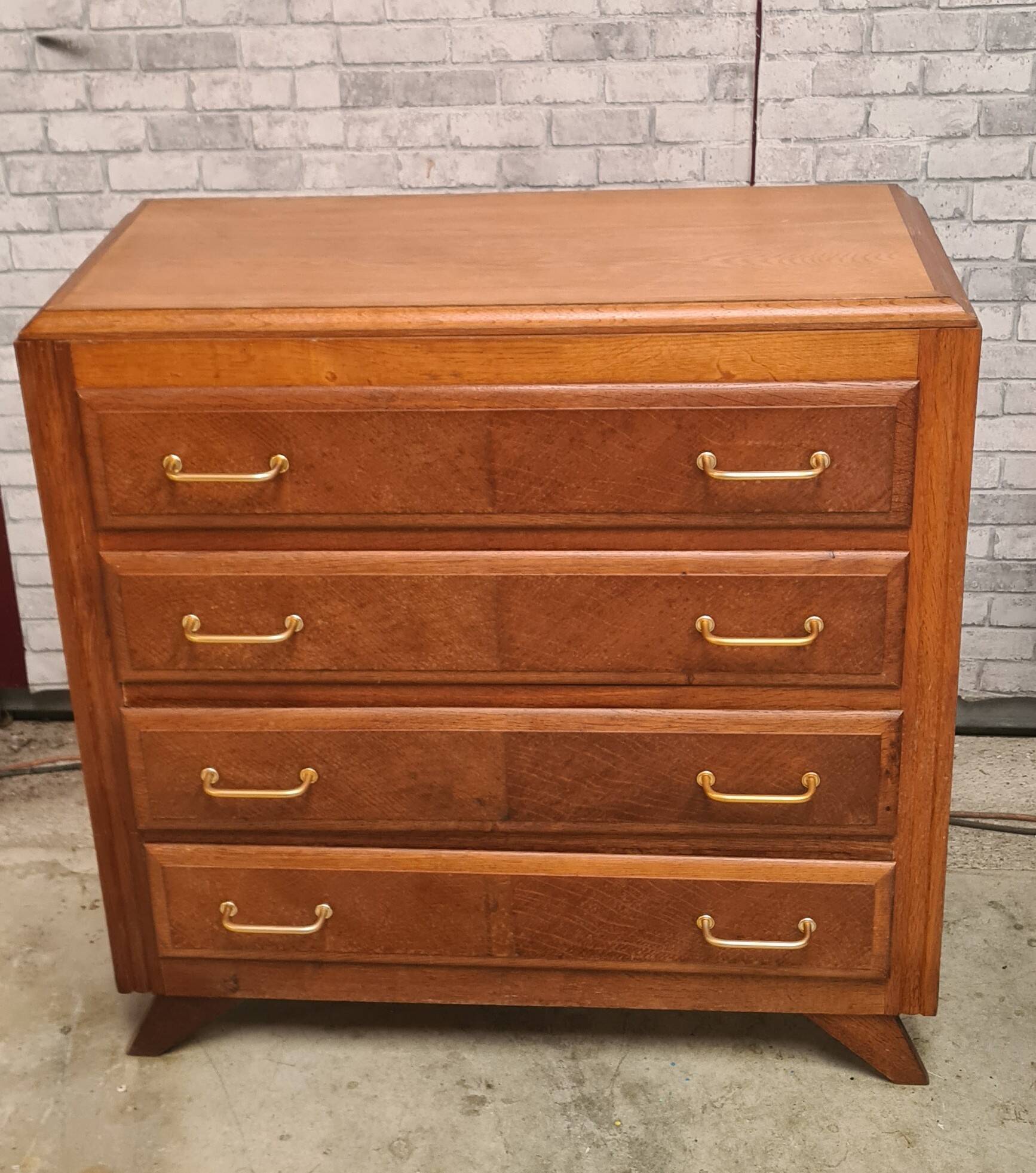 chest of drawers, chiffonier 1950 to 70, stained wood 85x87x55 very good condition
