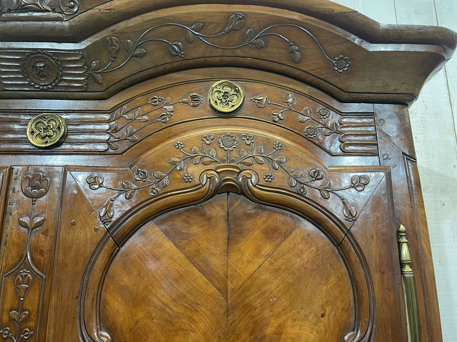 19th-century Rennes wardrobe in cherry wood signed Louis Boutin