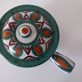 Vallauris earthenware covered cassolette by A. Fazio