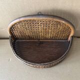 Antique cane wall shelf