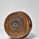 Small turned wooden vase, Brutalist, two-tone varnished with bark