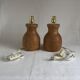 Pair of turned wooden bedside lamp legs