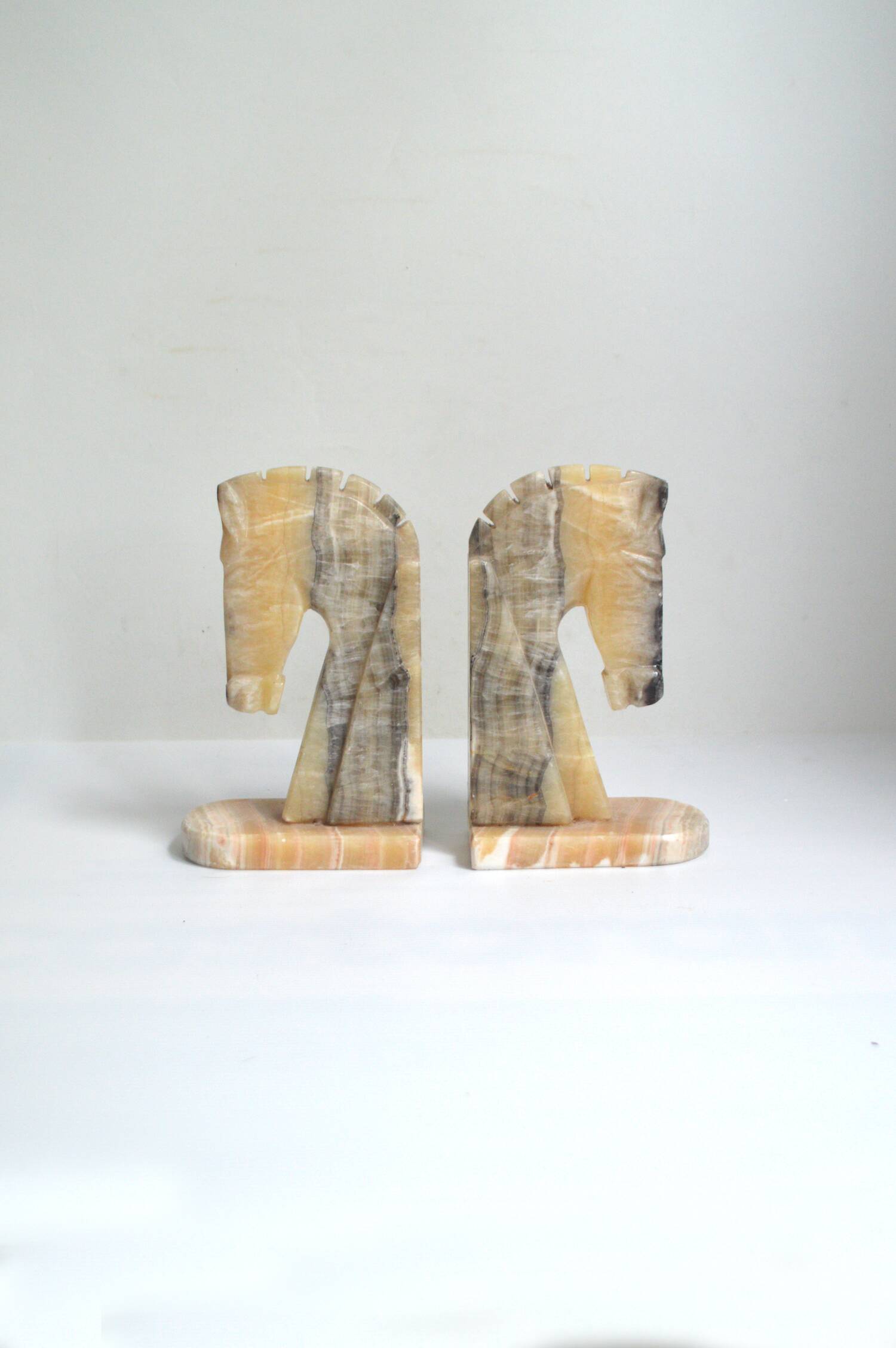 Onyx horse bookends