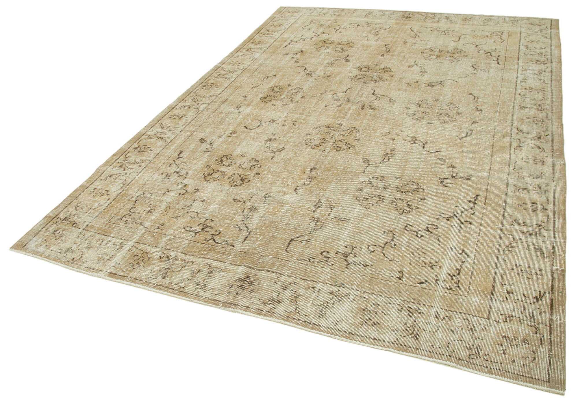 Handmade oriental beige rug 201 cm x 300 cm
