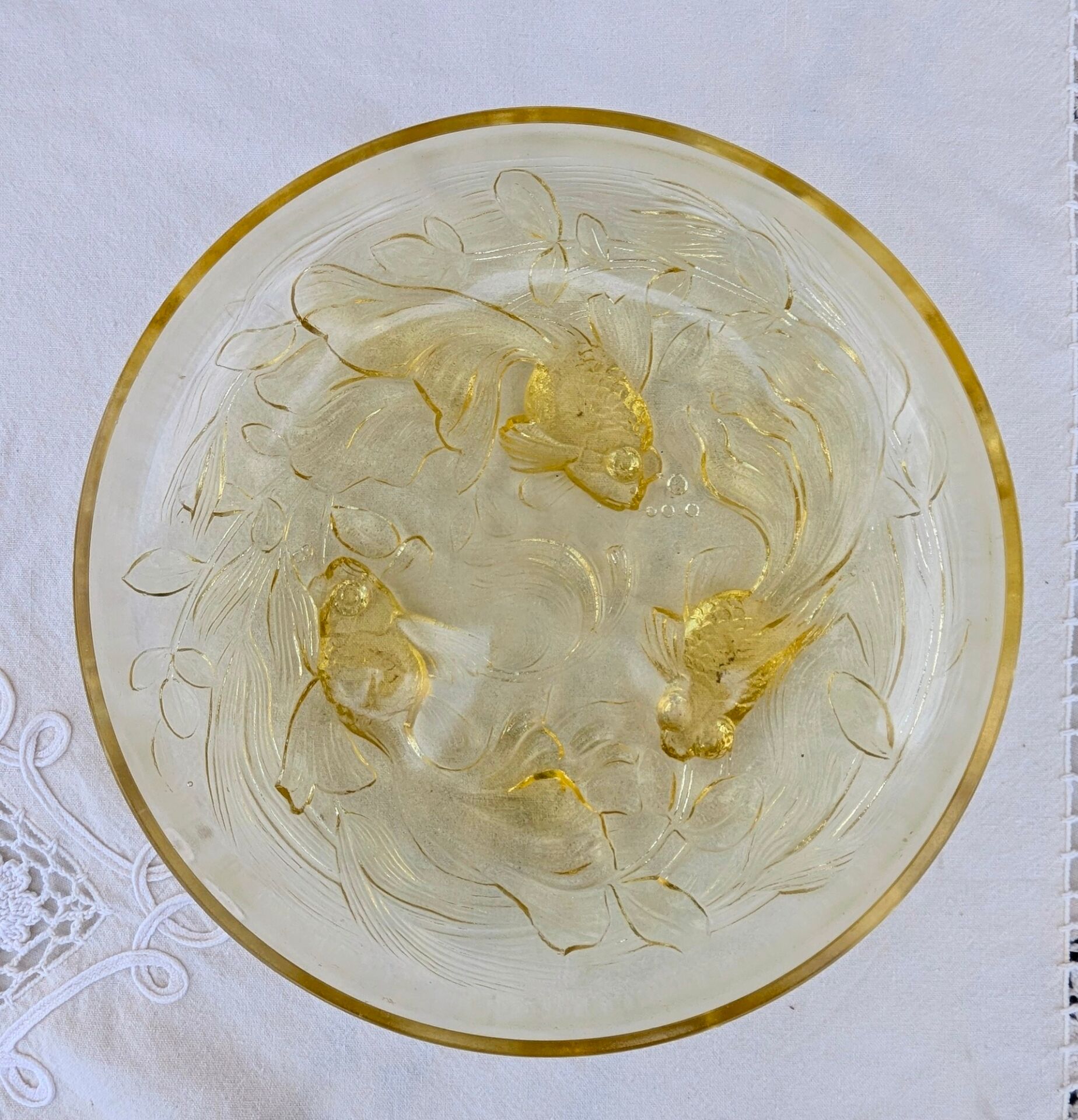 Plat verre moulé verlys art déco 30 50