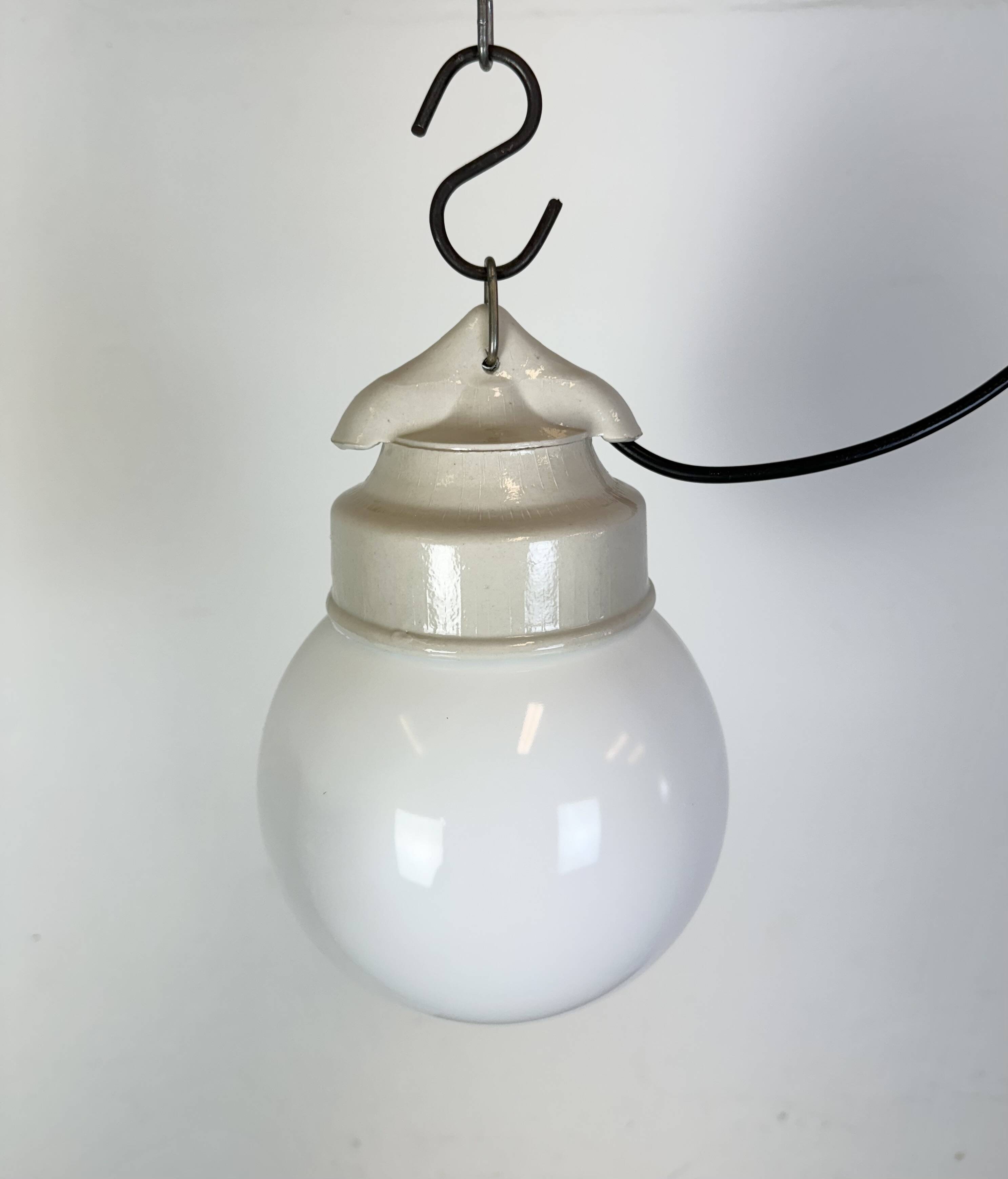 Vintage White Porcelain Pendant Light, 1970s