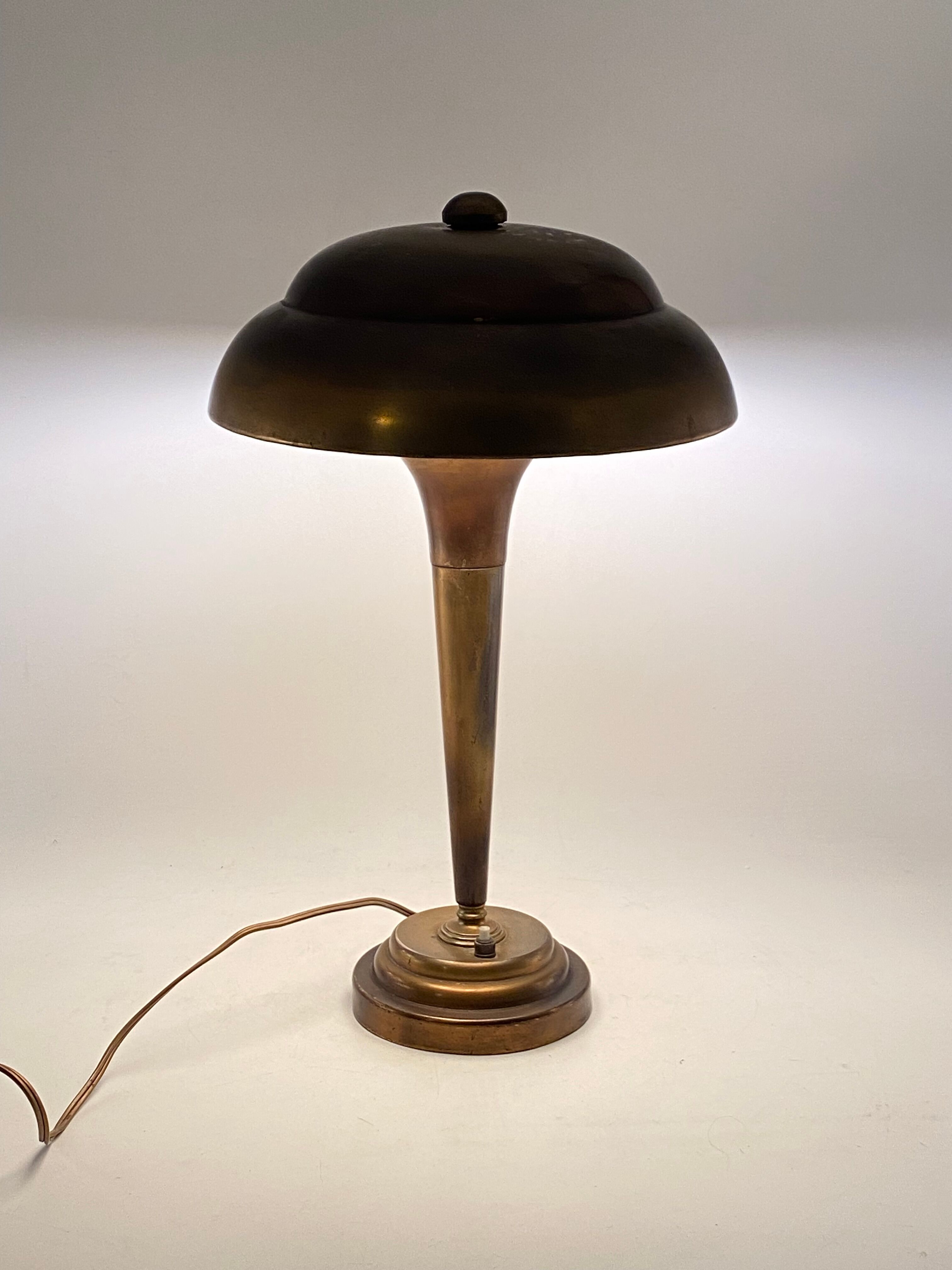 Mid-century brass table lamp, France ca. 1940