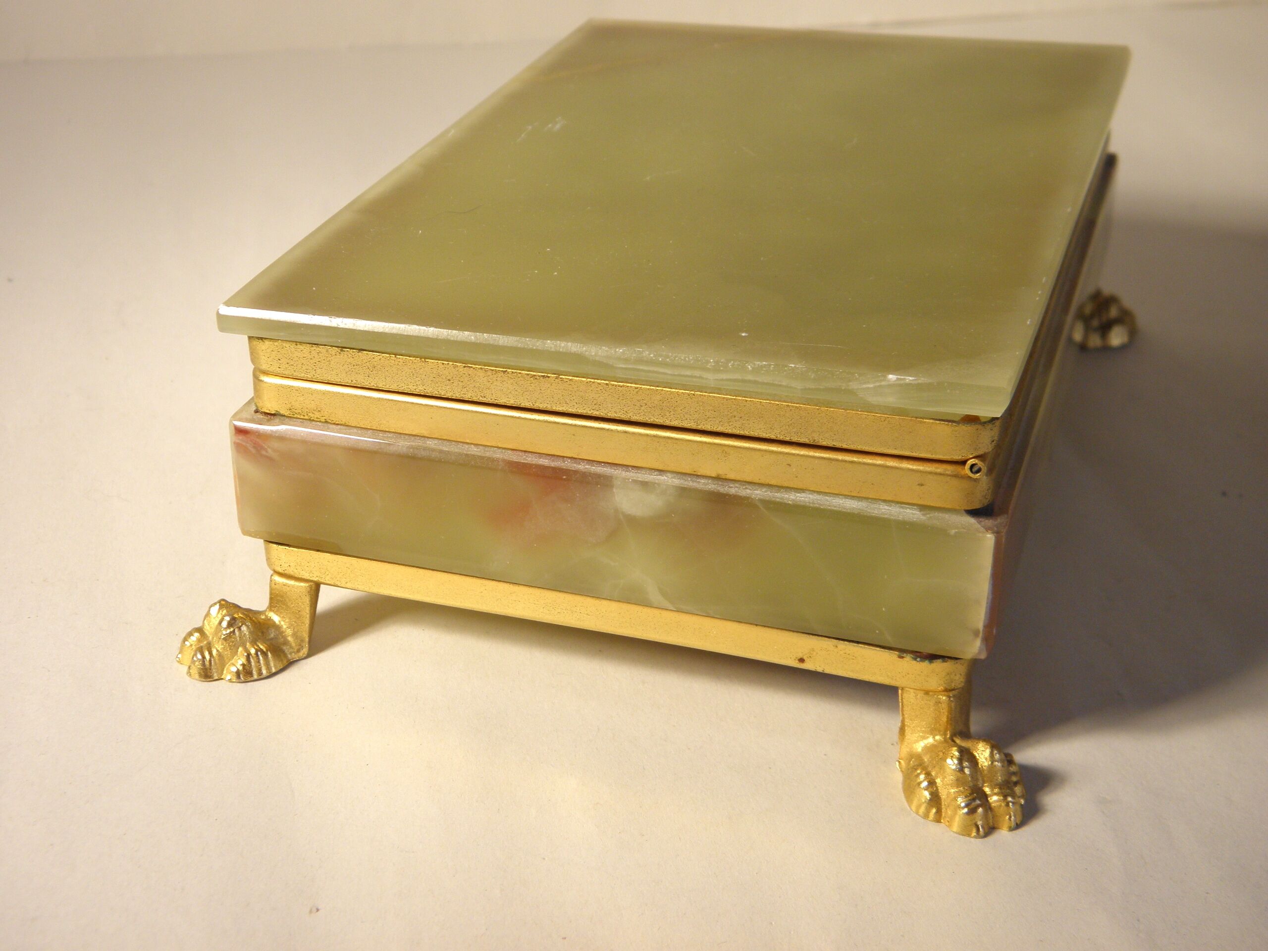 Onyx and gold metal box