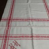 Damask cotton tablecloth monogram BD 129 x 155 cm