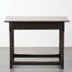 Antique English oak side table from the 18th century with bobbin legs