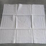4 large antique damask napkins, monogrammed