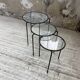 50s metal and glass nesting coffee tables