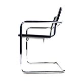 Pair of Matteo Grassi MG5 chairs in black leather and chrome