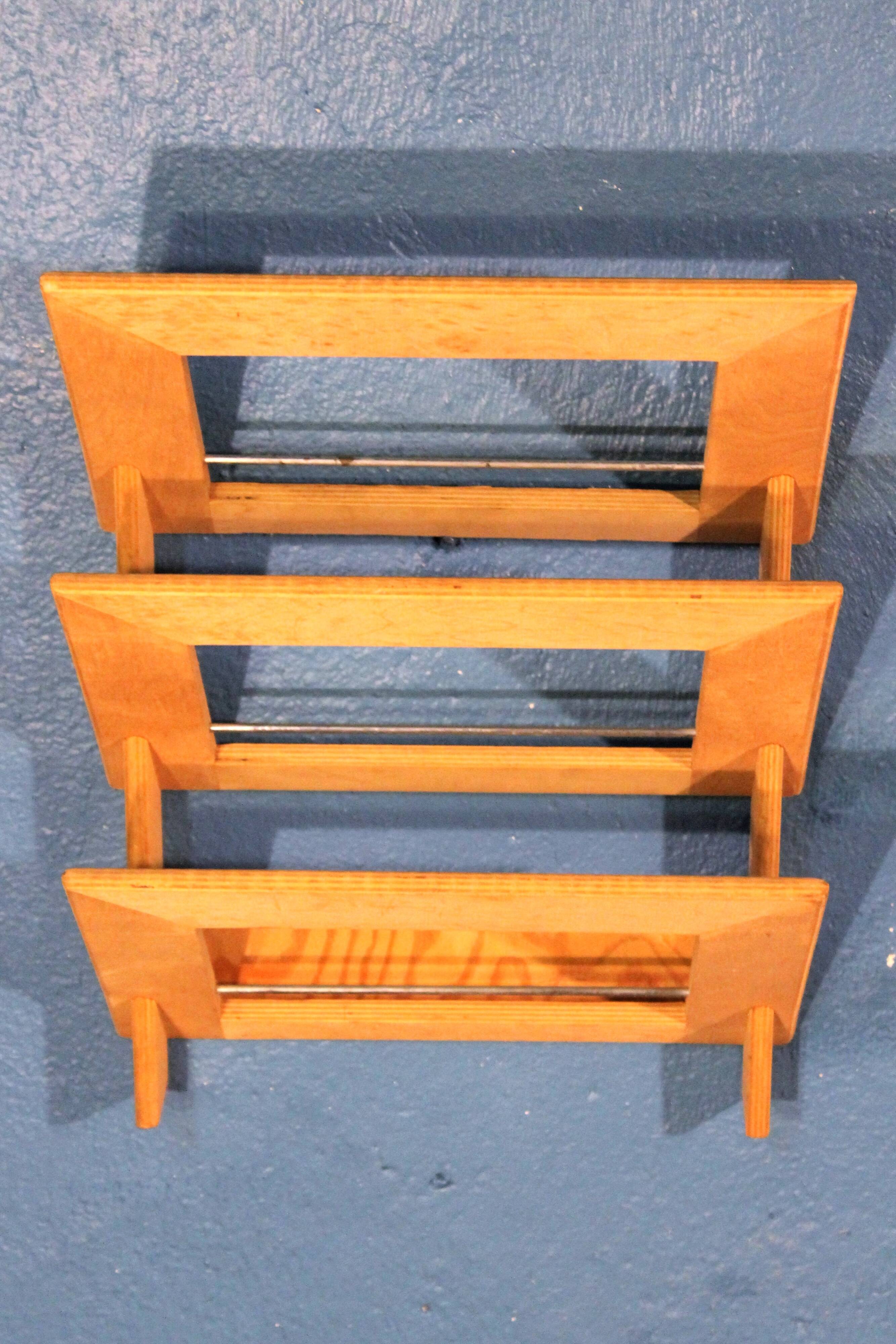 1980s wall-mounted magazine rack