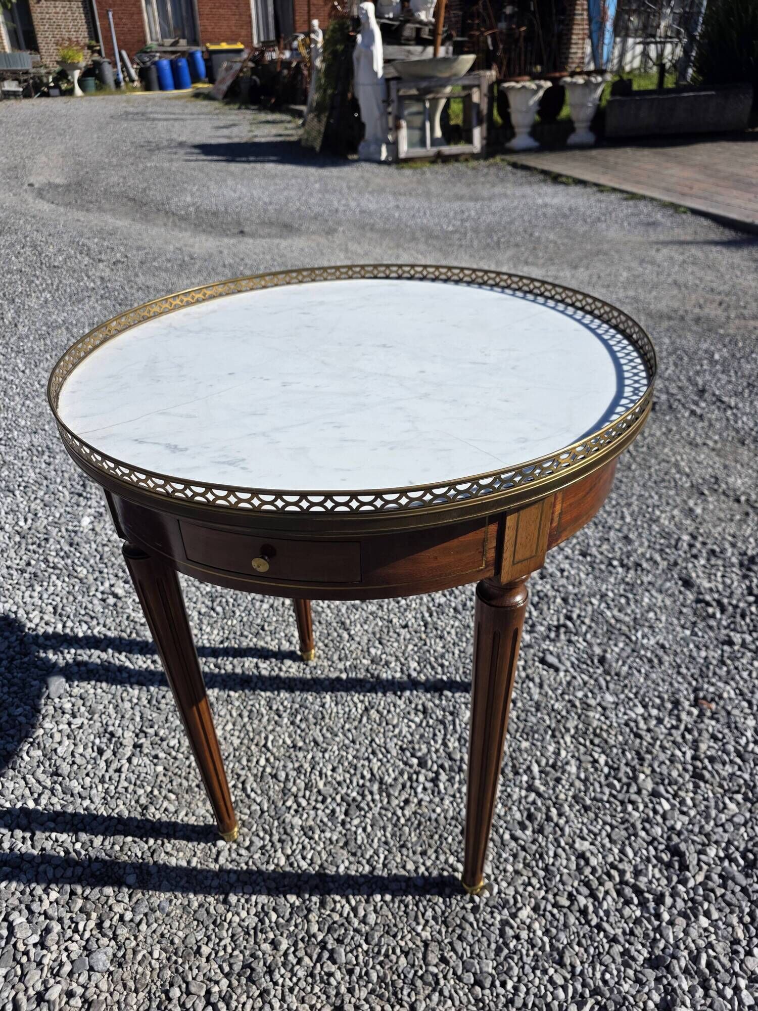 Louis XVI style bouillotte table in mahogany