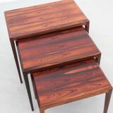 Scandinavian rosewood nesting tables from Rio
