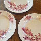 Set of 3 plates in iron earth jules vieillard model trianon