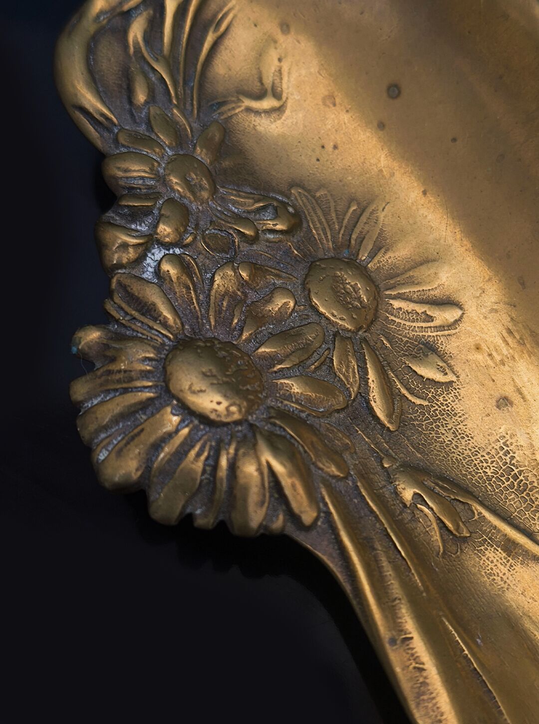 Art Nouveau brass catchall tray