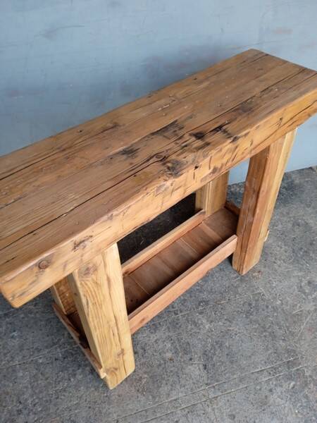 Brutalist console 120 cm solid wood