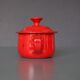 Red covered pot by Robert Picault, Vallauris